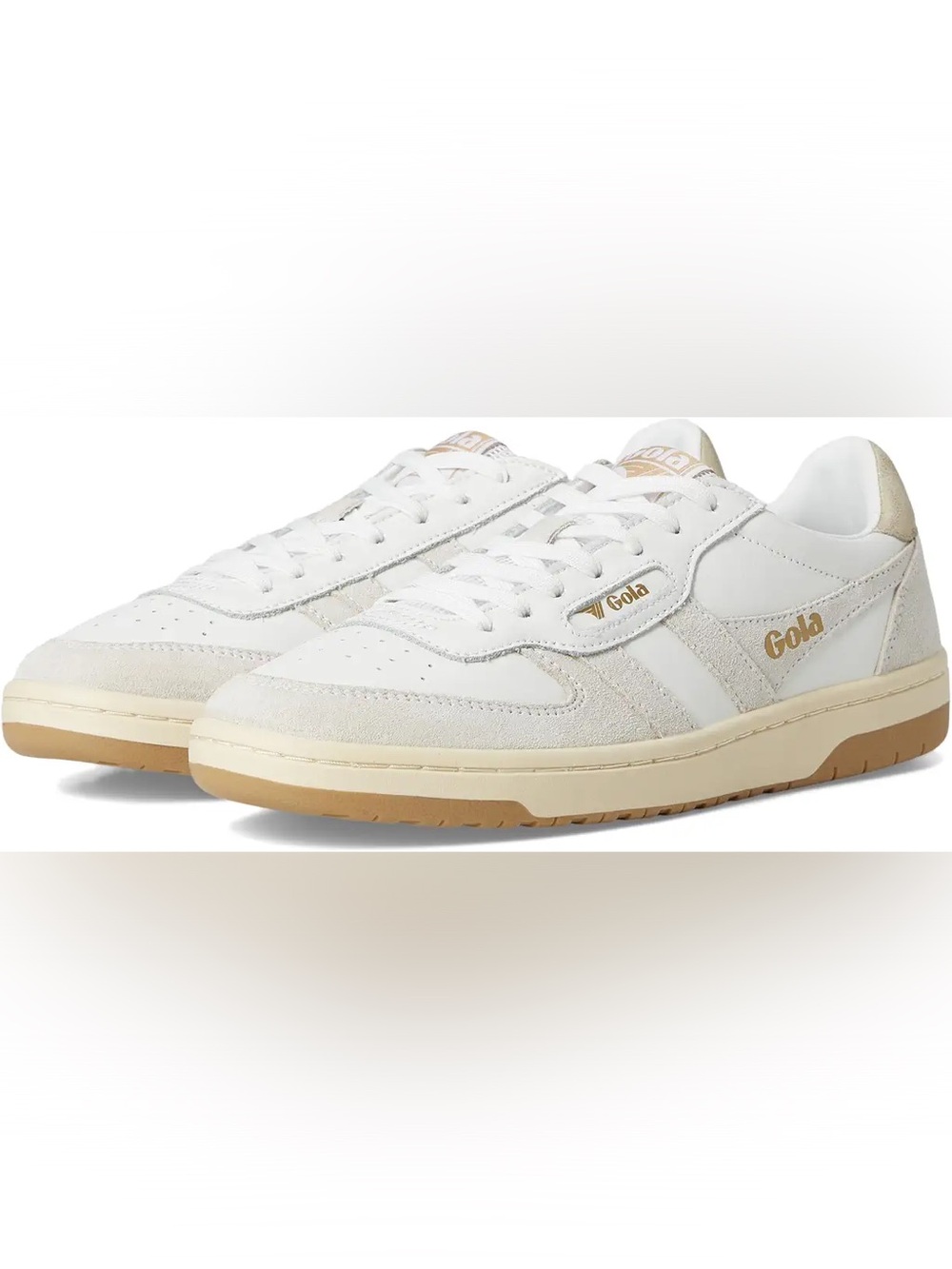 Gola Women’s White, Cream & Gold Retro Low-Top Sneakers